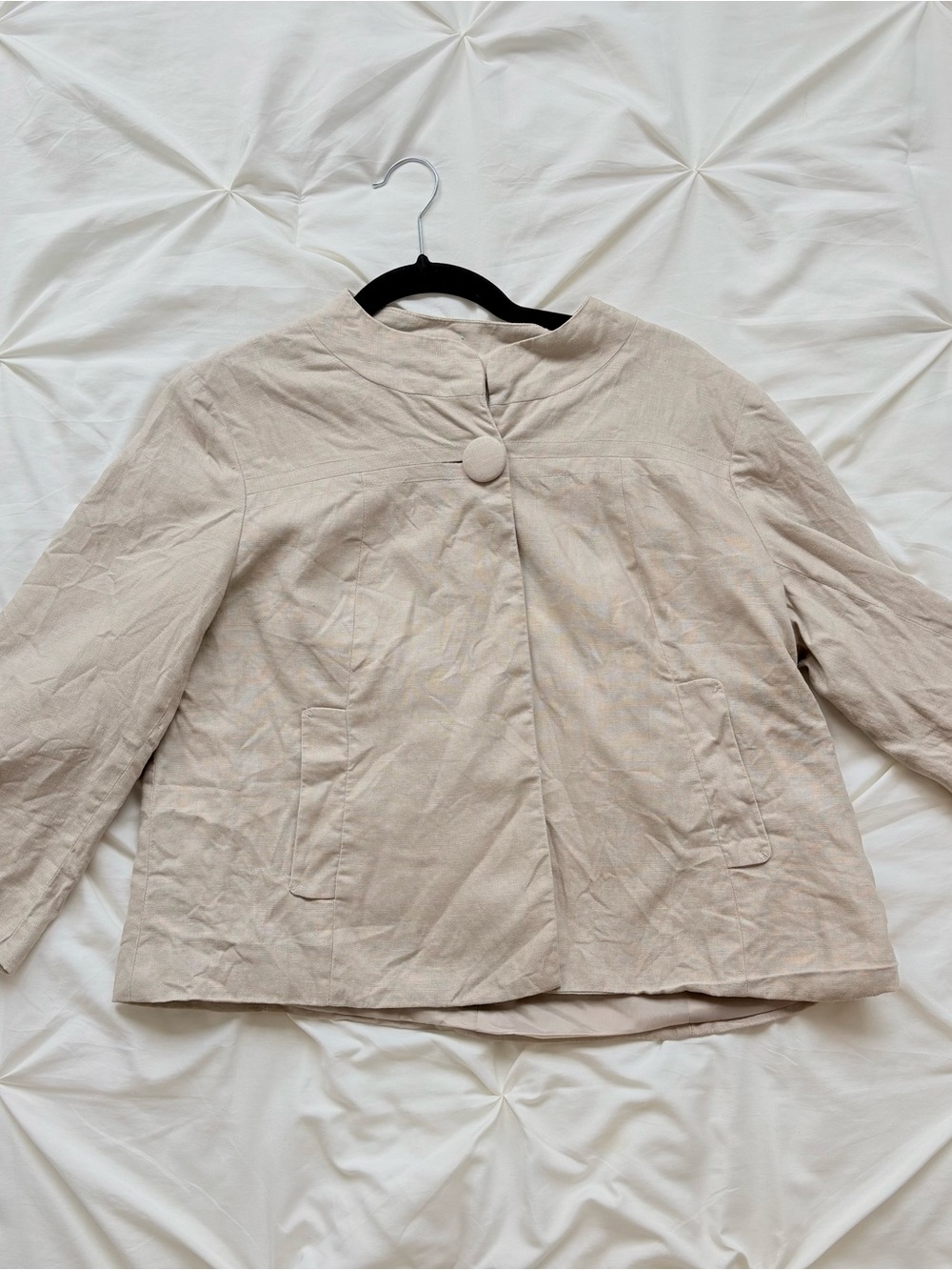 Women's Light Beige Single-Button Jacket